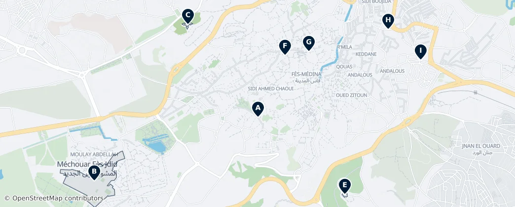 Historic Sites of Fez — Map