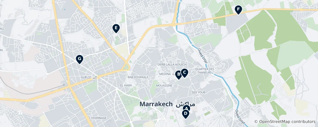 Mappa di Marrakech Art & Museums
