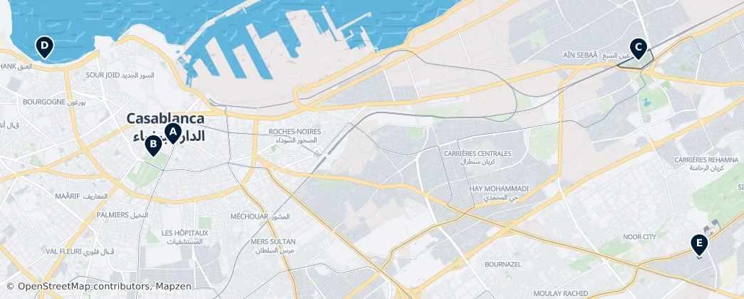Casablanca Parks & Squares — Carte