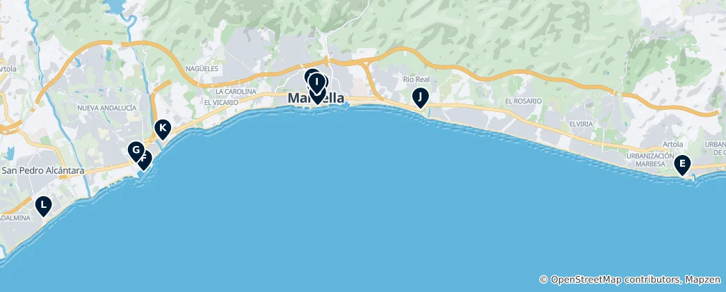Mappa di Marbella Must-Sees