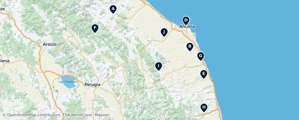 Mappa di Cultural Monuments of Marche