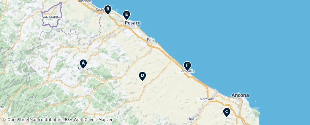 Mappa di Historic Fortifications of Marche