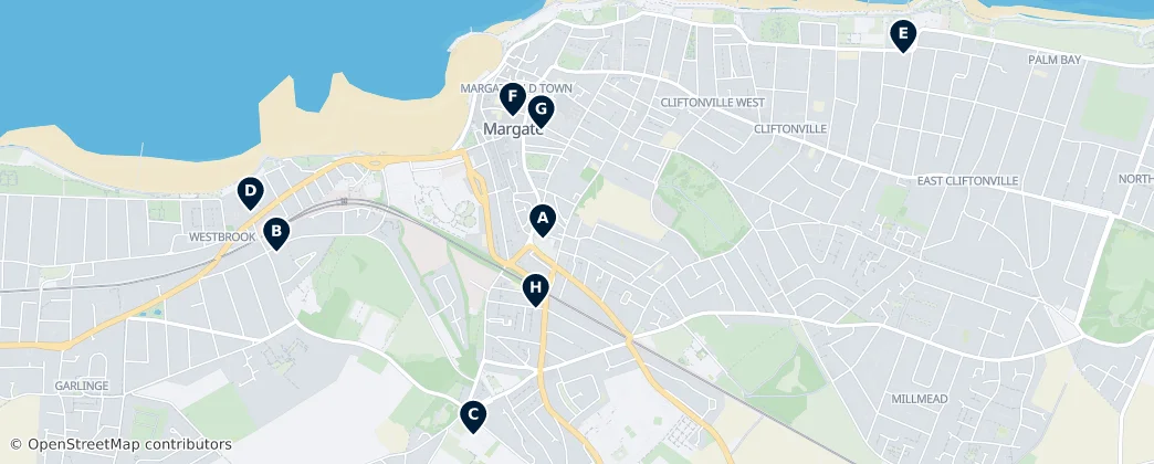 Map of Historic Churches of Margate