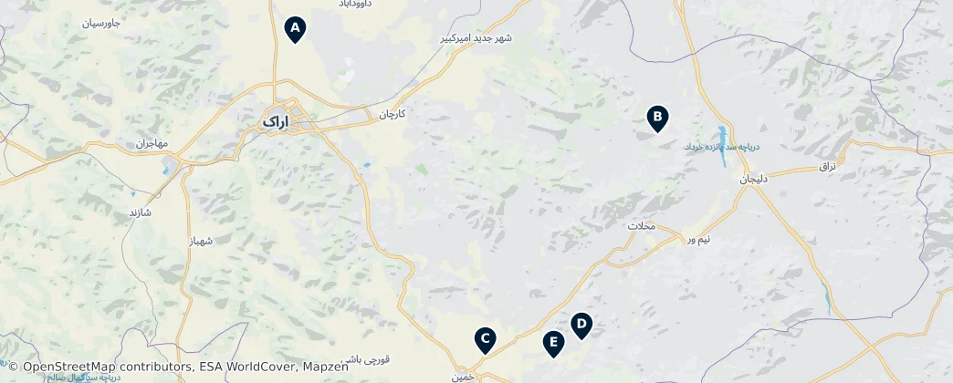 Markazi Historic Sites — Térkép