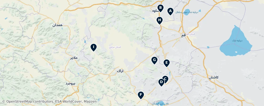 Markazi Province Highlights — Térkép