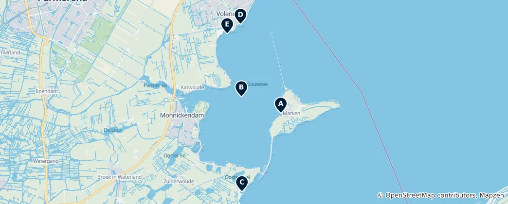 Mappa di Waterfront Escapes