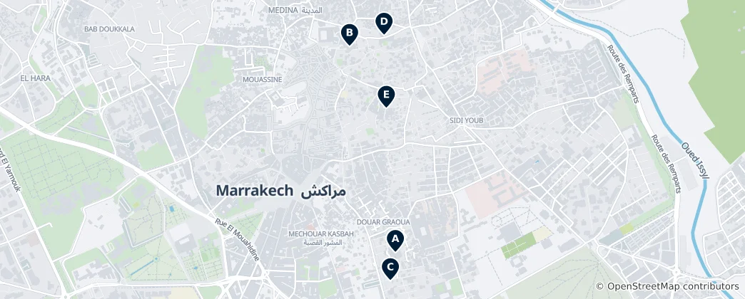 Mapa Marrakech Museums Showcase
