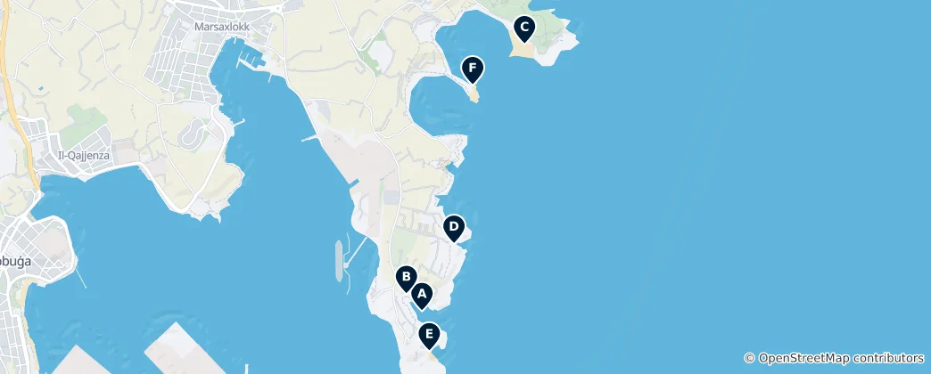 Carte de Les joyaux côtiers de Malte