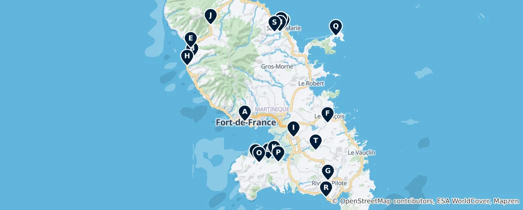 Map of Martinique Museums & Art