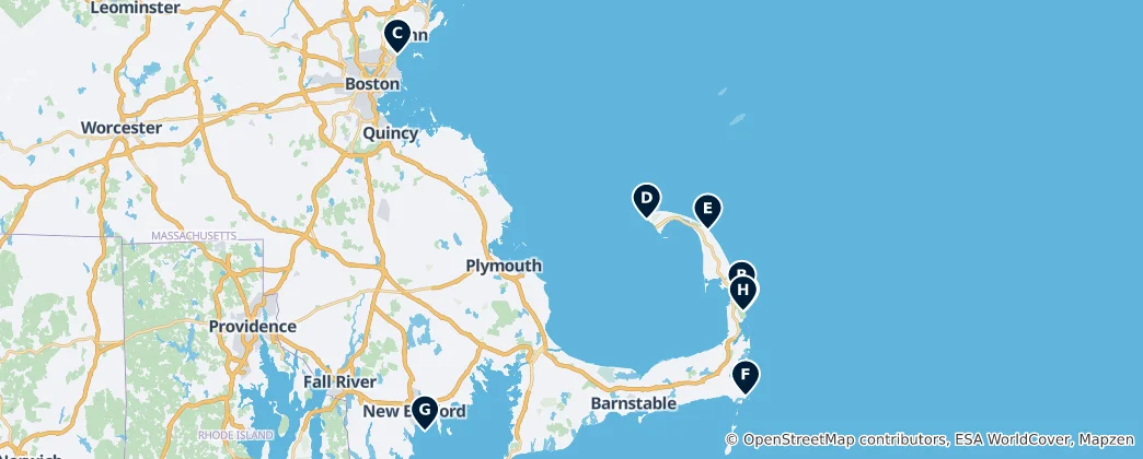 Karte von Coastal Lighthouses & Beaches