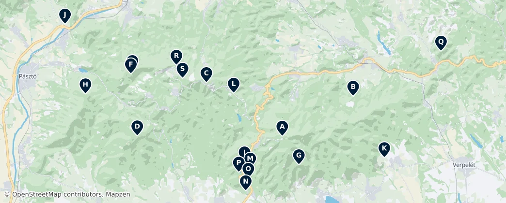 Mátra Peaks and Viewpoints — Mapa