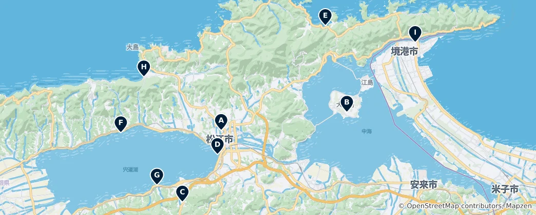 Map of Parks & Nature in Matsue