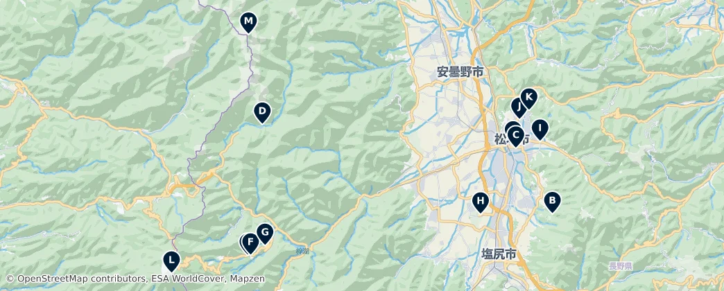 Map of Sacred Sites of Japan