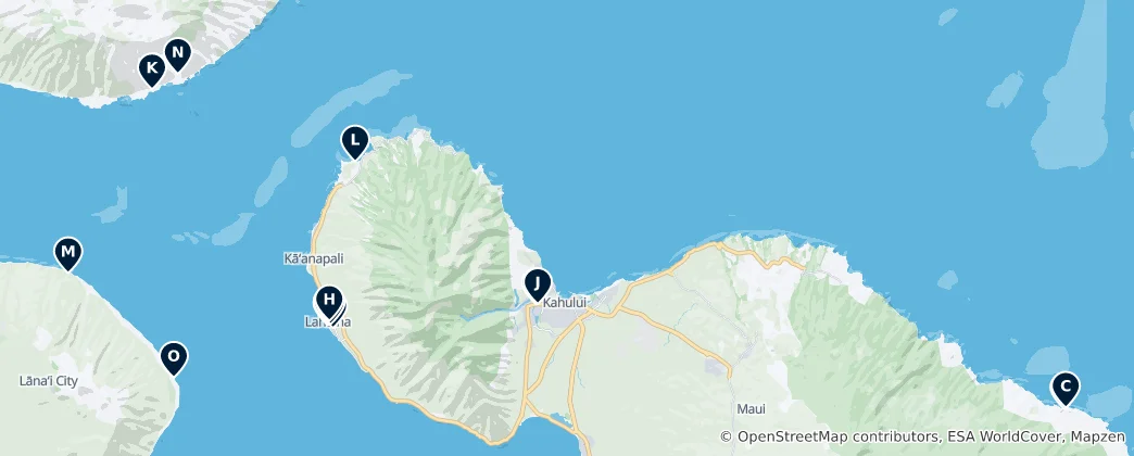 Mapa Hawaiian Heritage Sites