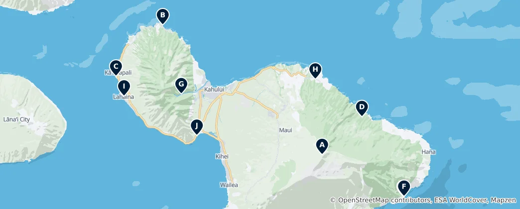 Maui County's Absolute Must-Sees 지도