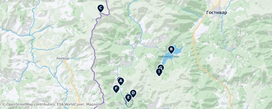 Mavrovo National Park Essentials — Map
