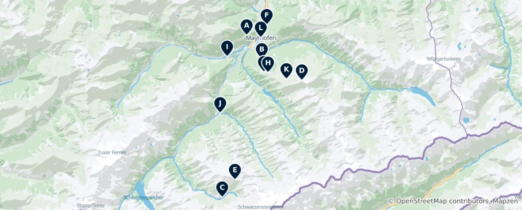 Mapa Mayrhofen Essentials