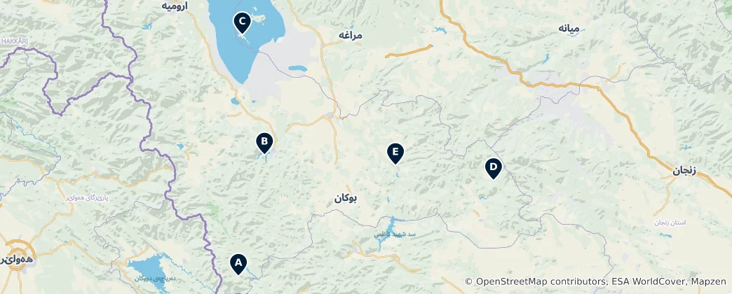 Carte de West Azarbaijan Nature