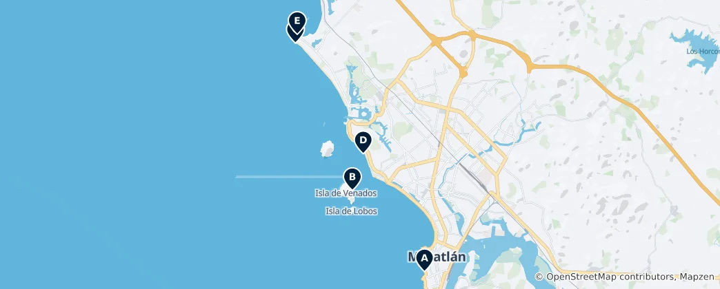 Mappa di Best Beaches in Mazatlán