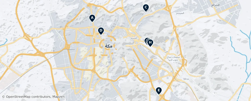 Map of Cultural Landmarks of Makkah