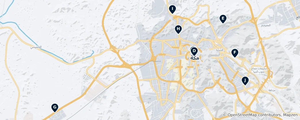 Map of Mecca's Absolute Essentials