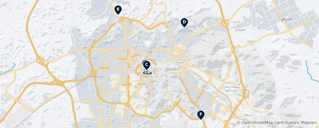 Карта Sacred Landmarks of Mecca
