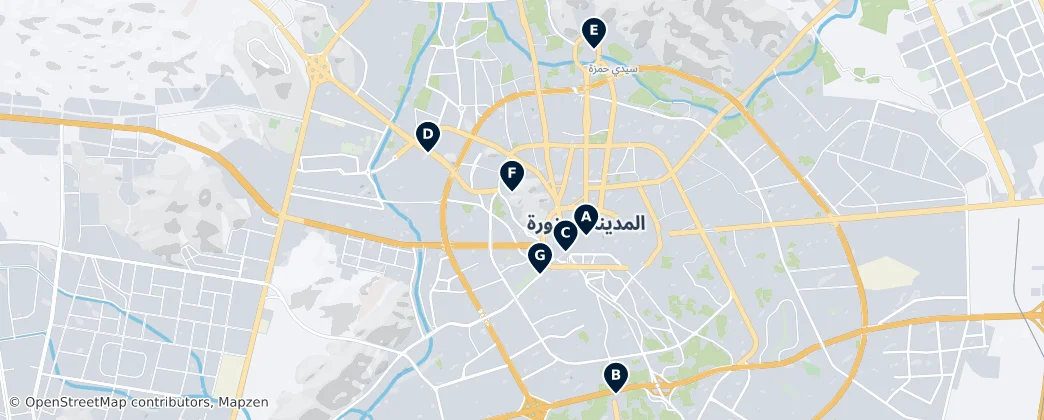 Mapa De Historic Mosques of Medina