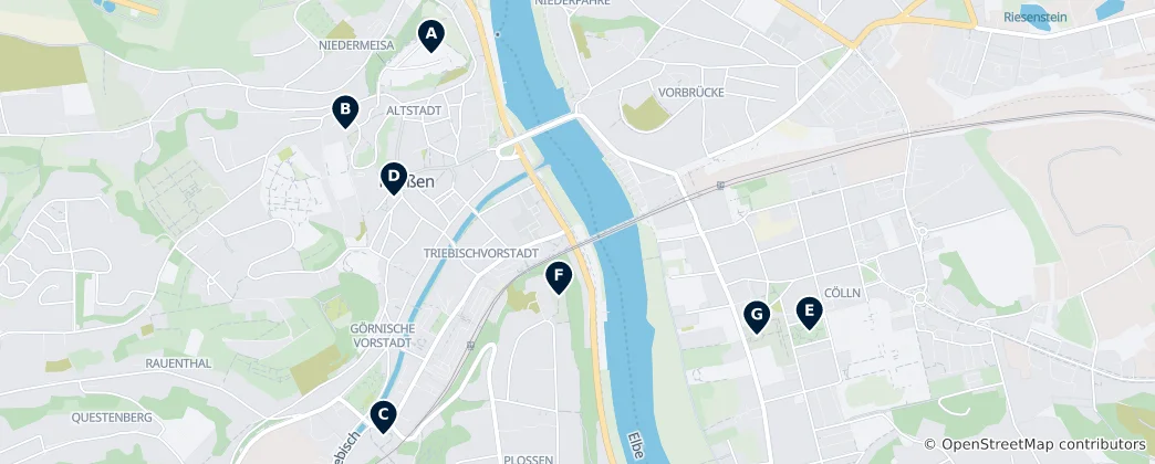 Mapa Historic Churches of Meissen