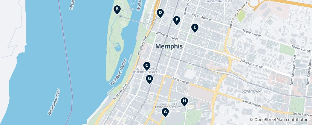Karte von Memphis Museums & Cultural Gems