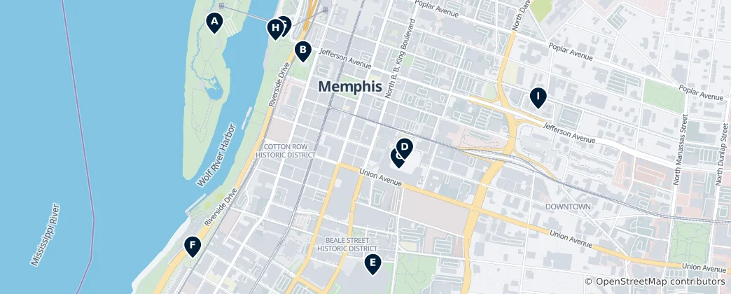 Karte von Memphis Parks and Recreation