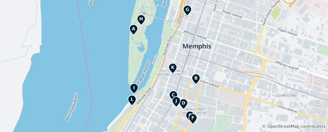 Mappa di Memphis Unmissables