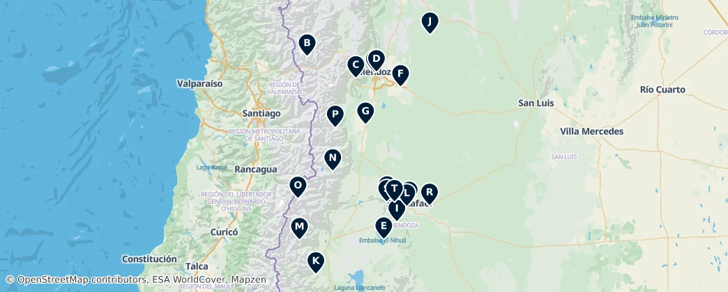 Map of Mendoza's Natural Wonders