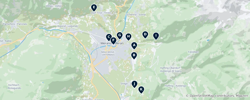 Mapa De Merano Castles