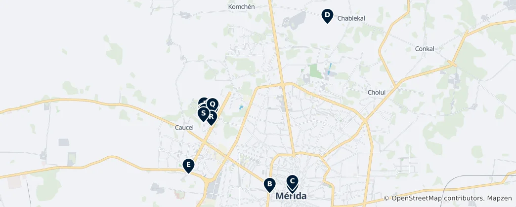 Mapa De Mérida's Parks and Recreation