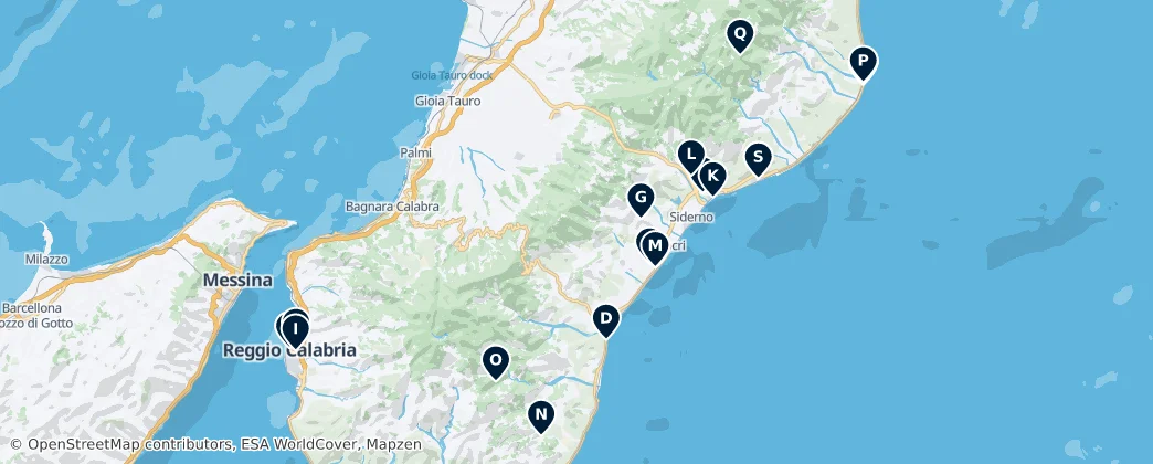 Map of Calabria's Archaeological Wonders