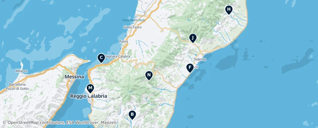 Map of città metropolitana di Reggio Calabria Essentials