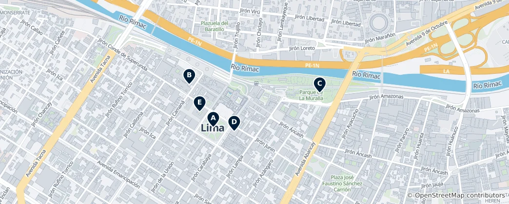 Karte von Editor's Choice Lima Landmarks