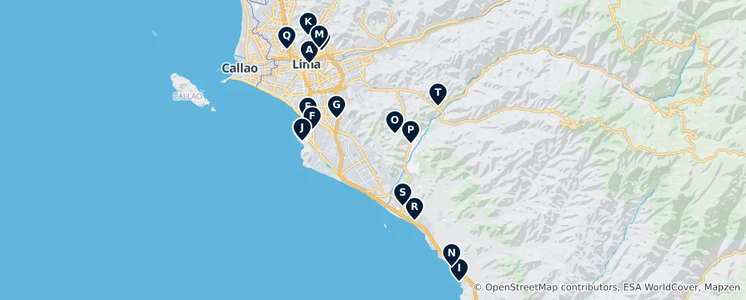 Mapa Lima Parks and Viewpoints
