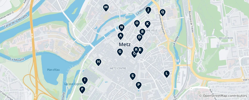 Map of Metz Heritage Sites