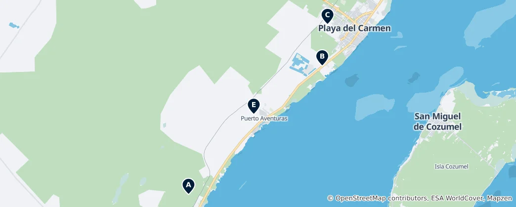 Karte von Cenotes and Caves