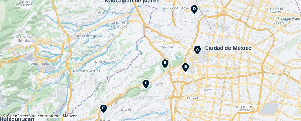 Mapa De Joyas Ocultas de la Ciudad de México