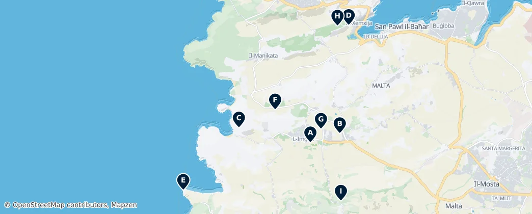 Archaeological Sites in Mġarr — mapa