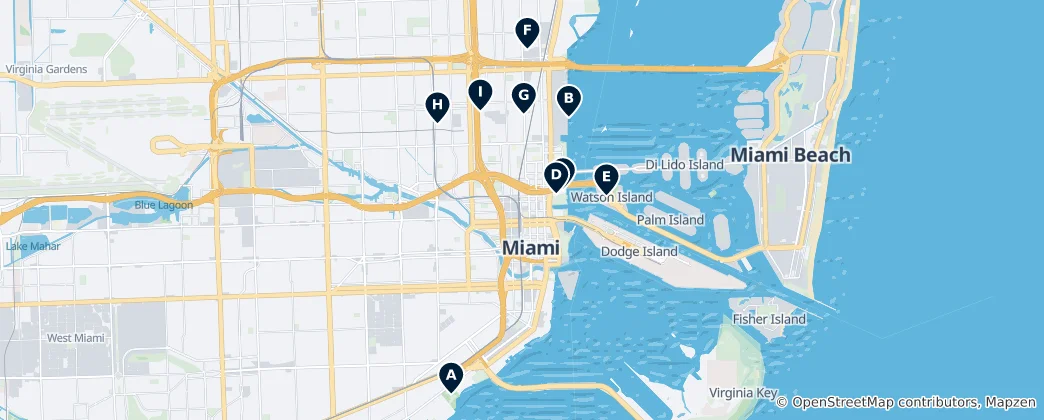 Mappa di Miami's Top Culture & Art