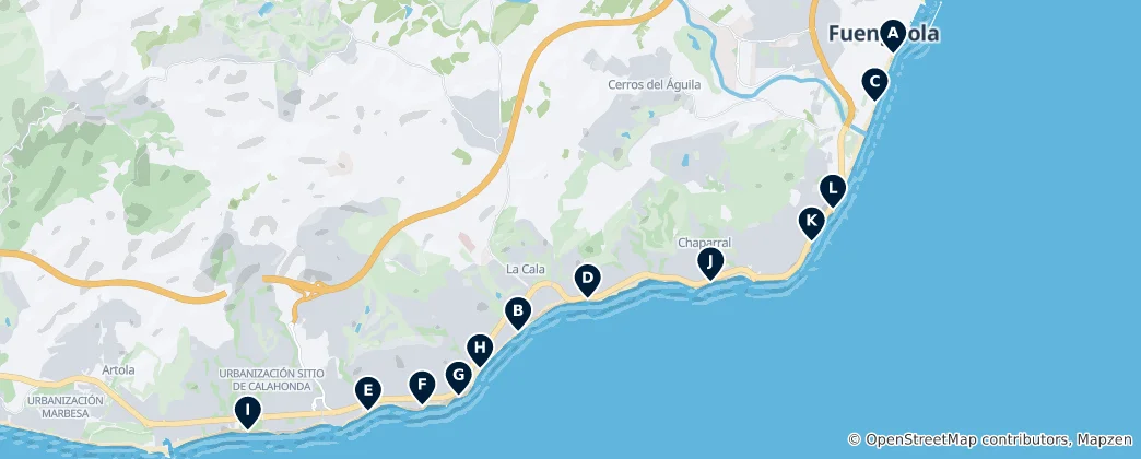 Mapa Beautiful Sandy Beaches