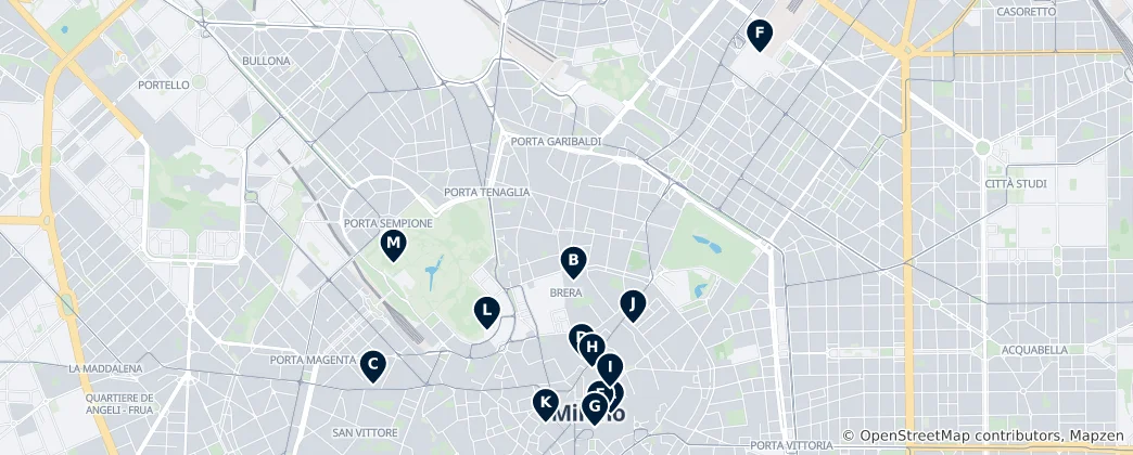 Map of Milano's Absolute Essentials