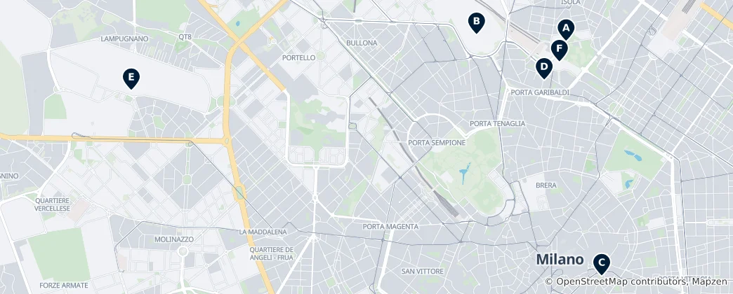 Map of Milan's Hidden Gems
