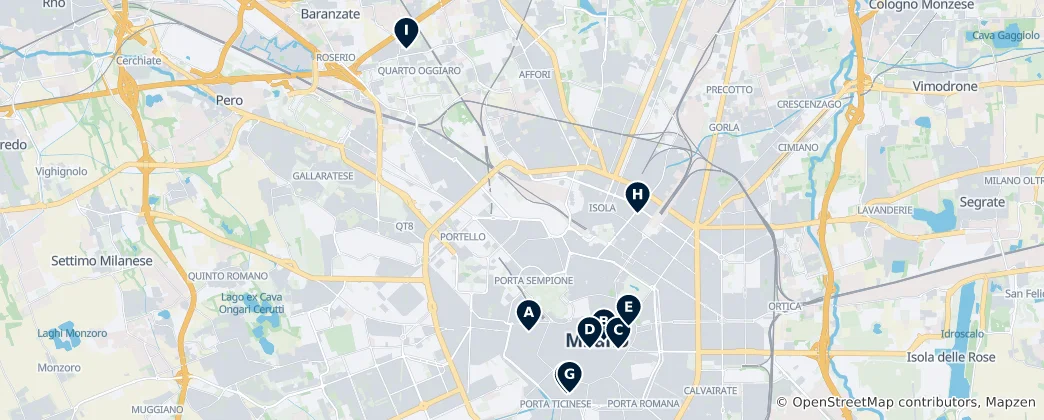 Map of Milan's Iconic Churches