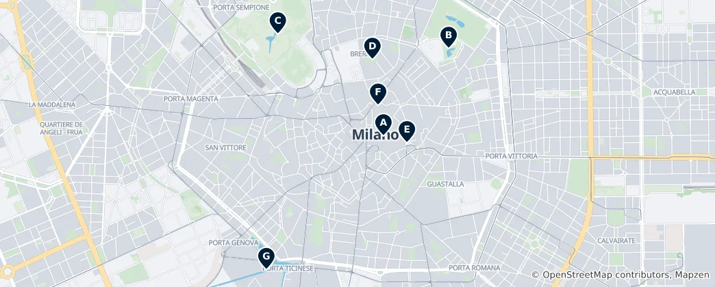Mapa de Milan's Parks and Gardens