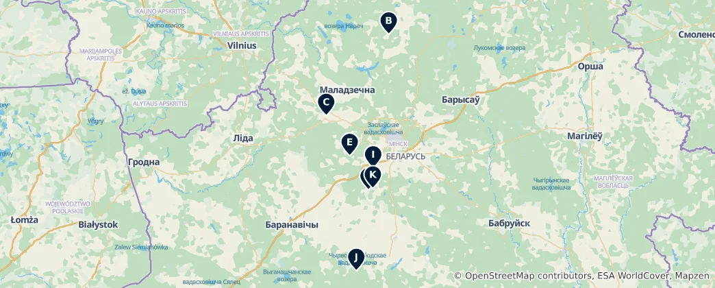 Map of Best of Minsk Region