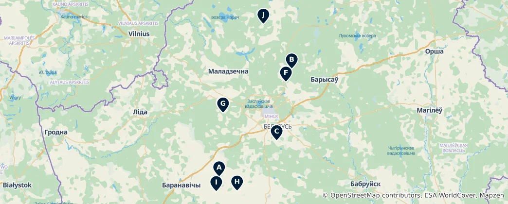 Map of Culture & History of Minsk Region